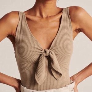 Abercrombie ribbed tie front tank